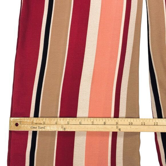 See You Monday Wide Leg Pants Womens Size Small Stripped Paperbag Tie Front Pant - Picture 11 of 12